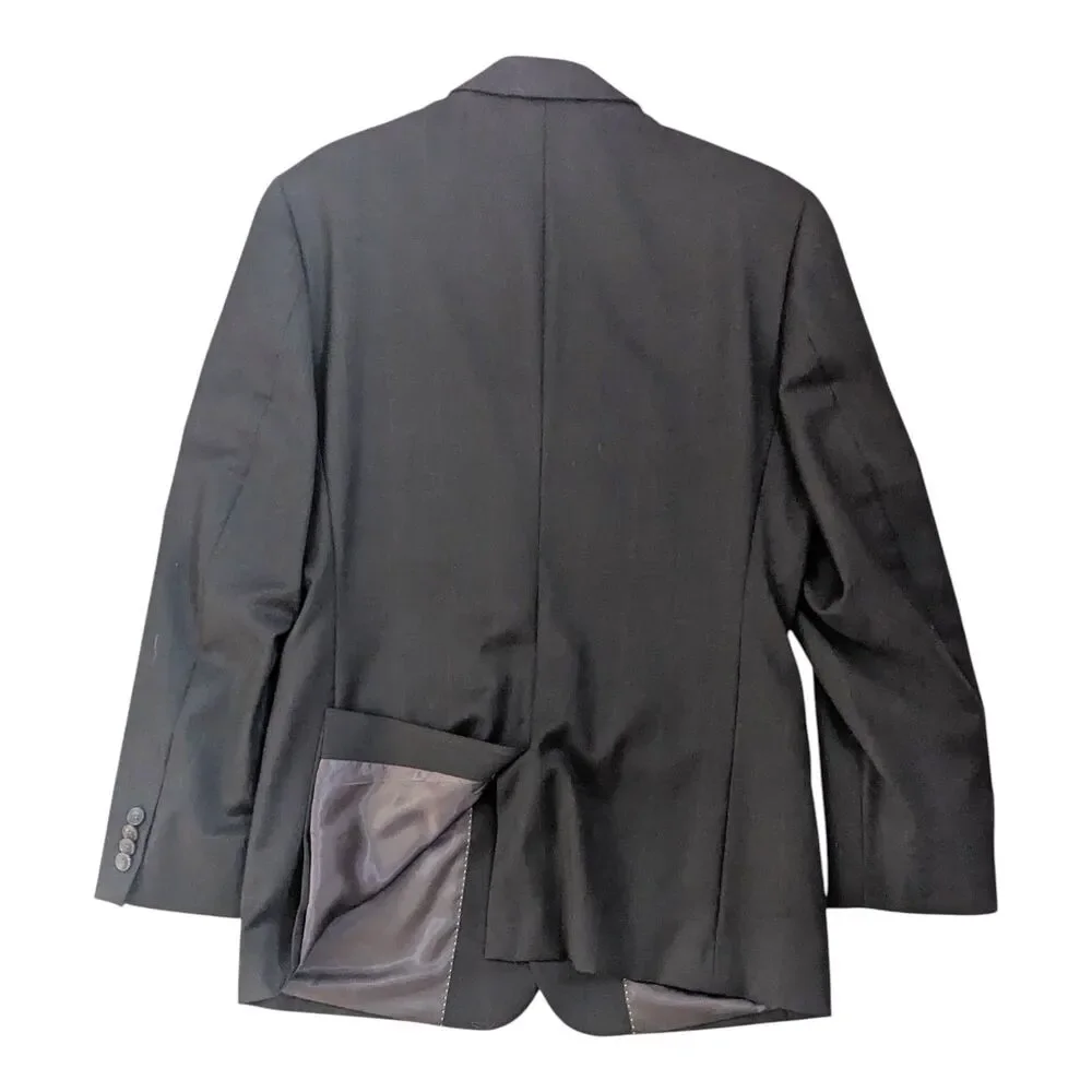 Perry Ellis Portfolio Men's 40R Blazer Sports Coat Dark Brown Plaid 100% Wool